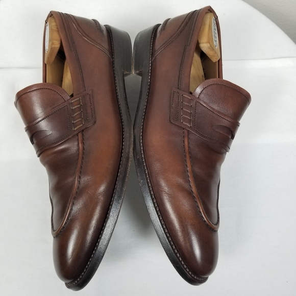 Bally Switzerland Brown Luxury Leather Round Toe Penny Loafers Size 9.5 main image 5